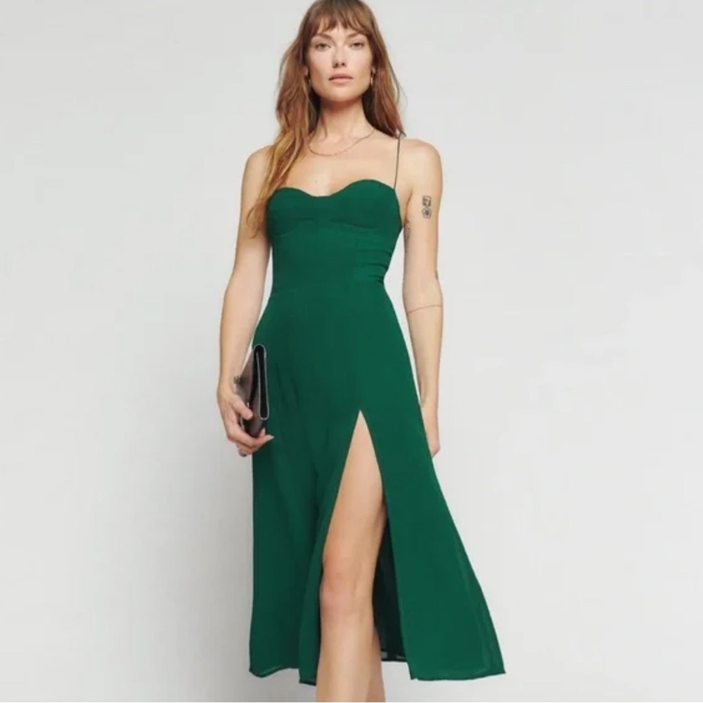 Reformation Juliette Dress in Emerald